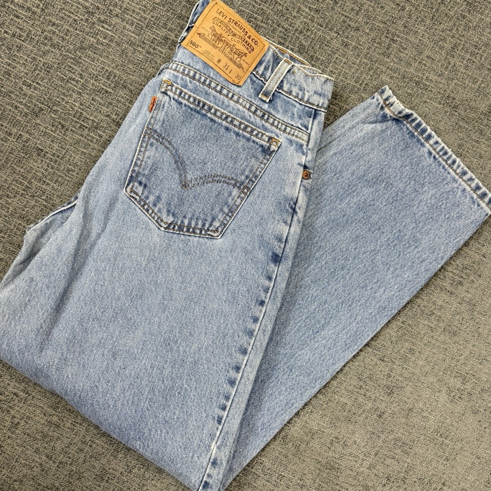 Vintage Levi's 560 Orange Tab Jeans Men's 31x30 Loose Fit Tapered Leg 90's